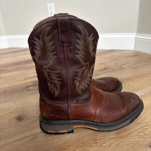 Brown Leather Ariat Western Boots Men's 11.5 EE (Extra Wide)  ASTM F2892-18 EH
